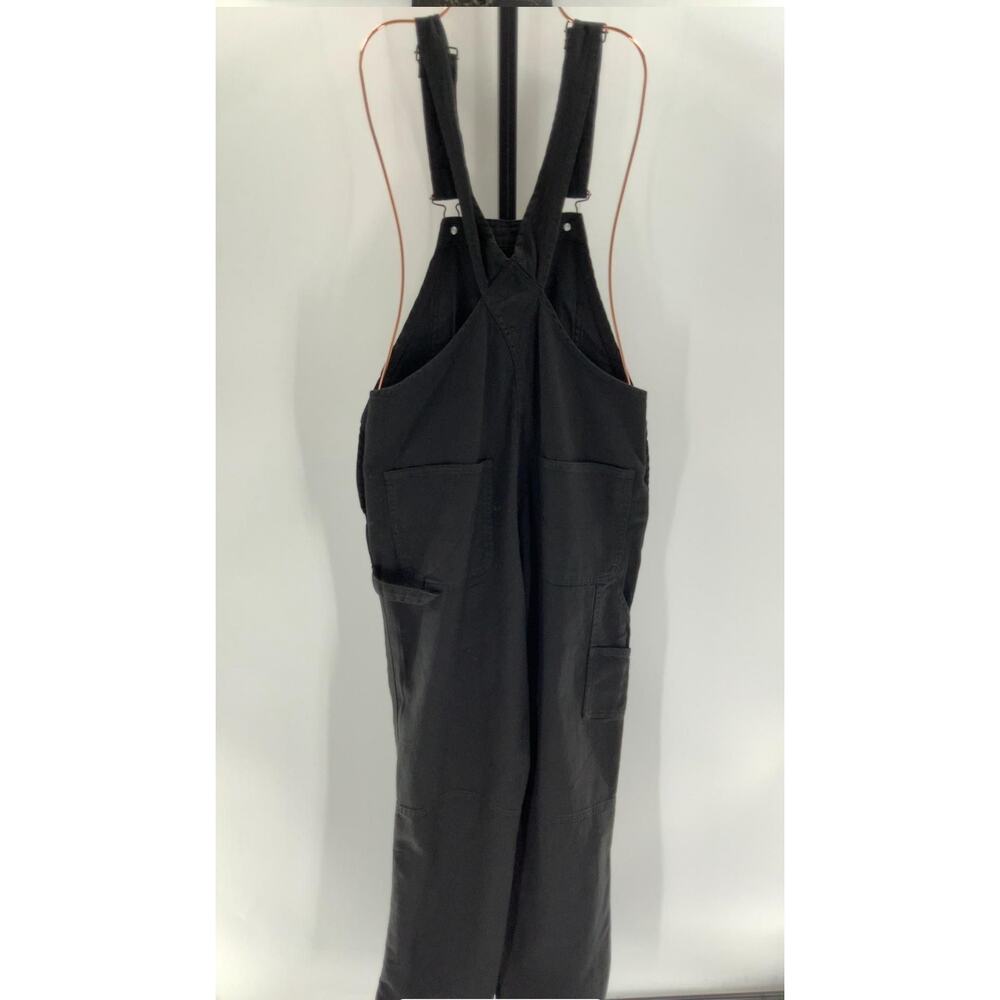 Quince Black Organic Cotton Stretch Black Overalls Sz XS #5
